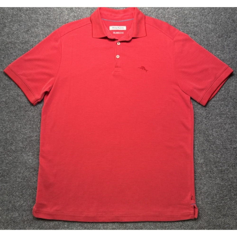 Tommy Bahama Island Zone Mens Medium Polo Shirt Red Modal Blend Casual Golf